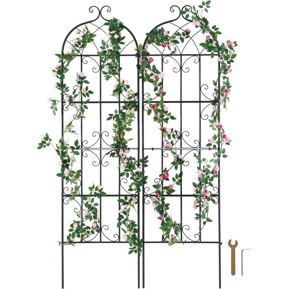 image:imageVEVOR Garden Trellis for Climbing Plants 71 x 20 in 6 Packs Rustproof Metal Garden Flower Trellis Outdoor Climbing Rose Clematis Cucumbers Trellis Decorative for Courtyards Lawns71Hx 20W