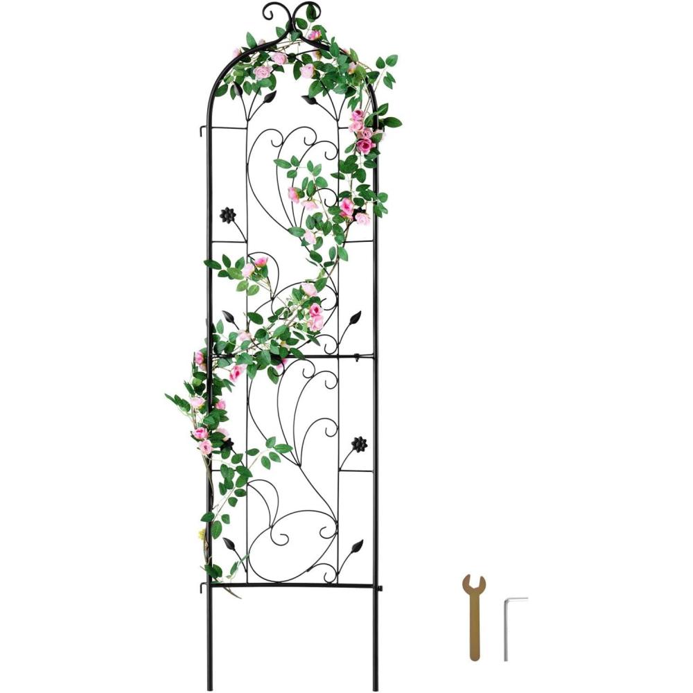 image:imageVEVOR Garden Trellis for Climbing Plants 71 x 20 in 6 Packs Rustproof Metal Garden Flower Trellis Outdoor Climbing Rose Clematis Cucumbers Trellis Decorative for Courtyards Lawns60H x 15W