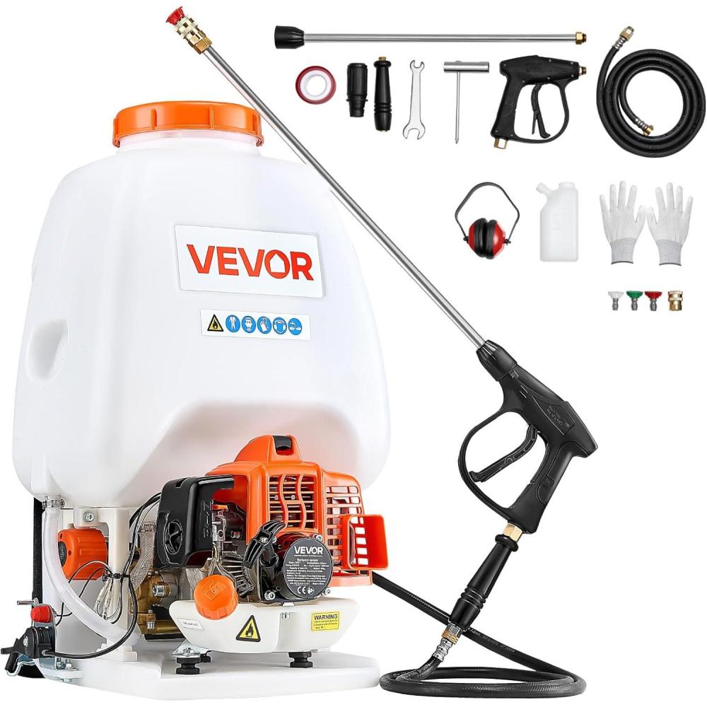 image:imageVEVOR Gas Powered Backpack Sprayer 265CC 09HP Engine Garden Sprayer with 65 Gallon Tank Large Area Coverage Lawn Spraying Machine with 24 in Wand amp Nozzles for Efficient Gardening amp Farming65 Gal Backpack Sprayer