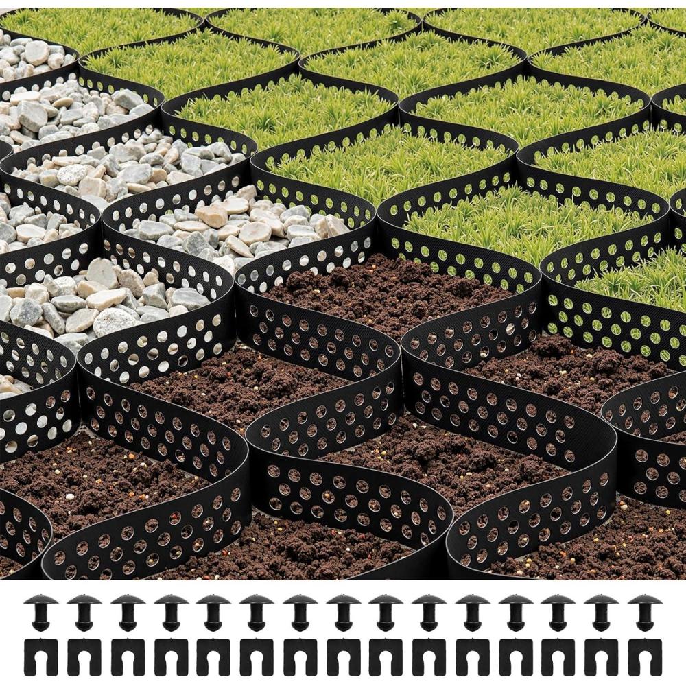 image:imageVEVOR Gravel Grid 2 Inch Depth 3281 x 984 FT 10000 x 3000 mm 1880 LBS Per Sq ft Grass Ground Retainer Permeable Geo Grids Driveway Stabilization for Garden Patio Walkway RV Parking Slopes3281 x 984 FT