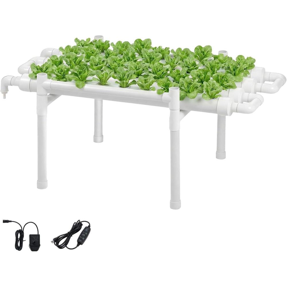 image:imageVEVOR Hydroponics Growing System Kit 3Tier 108 Sites UPVC Pipe Hydroponic Grow Kit with Timed Irrigation Thickened Hydroponic Pipes Indoor Home Garden Vegetable Planting Grow Kits for Fruit HerbBlack  White  Premium Version