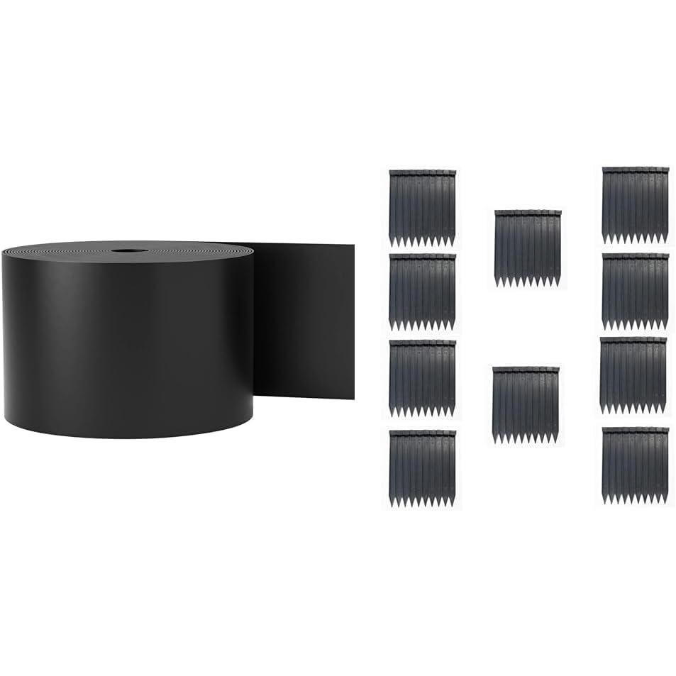 image:imageVEVOR Landscape Edging 10 inch Depth 150 ft Total Length Recycled HDPE Coiled Terrace Board Flexible Bender Border amp EasyFlex Nylon Landscape Anchoring Stakes