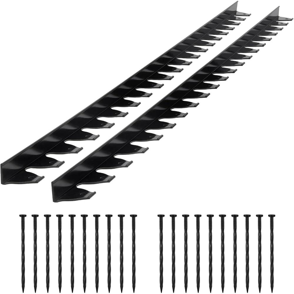 image:imageVEVOR Landscape Edging 20 ft x 2 in Plastic Garden Border Edging with 20 Spikes No Dig Flexible Lawn Edgings Roll UVResistant Mini Fence Borders Pathway Edgings for Flower Beds Yard Paver60ft17inLshaped