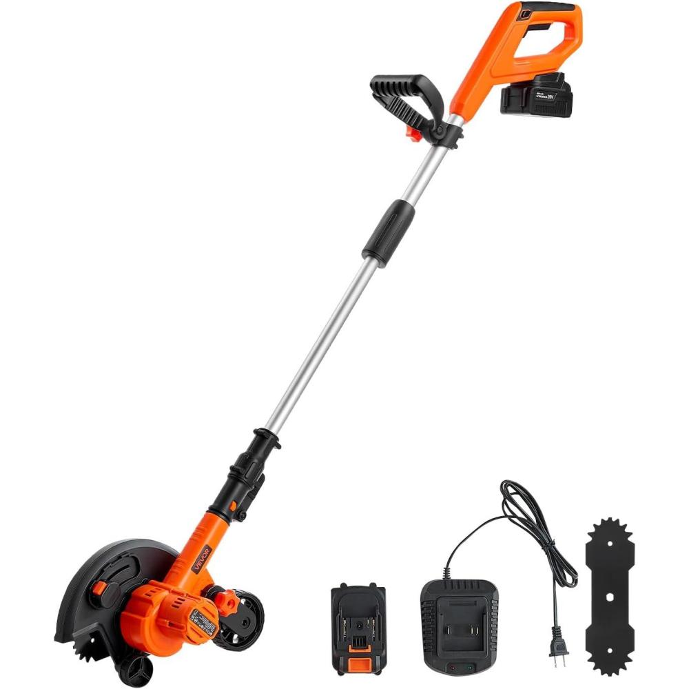 image:imageVEVOR Lawn Edger 8inch Blade Length 12 Amp Electric Edger Lawn Tool 4000 RPM with 3Position Blade Depth 65 Mn Pivoting Handle Dual Wheels for Lawns Driveways Yards and Sidewalk Edges20 Vnew version