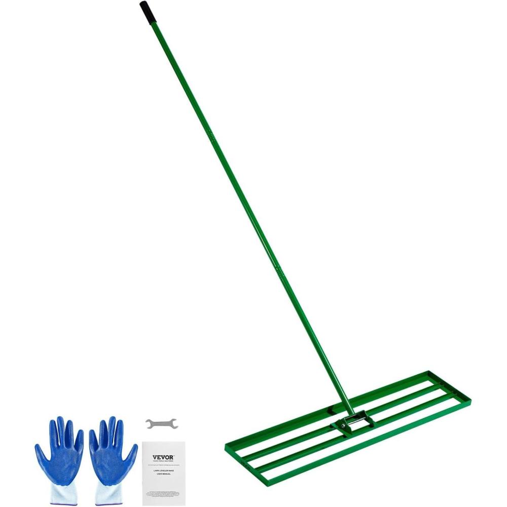 image:imageVEVOR Lawn Leveling Rake 36x10 Level Lawn Tool HeavyDuty Lawn Leveler with 78 Steel Extended Handle Yard Leveling Rake Suit for Garden Golf Lawn Farm48x10