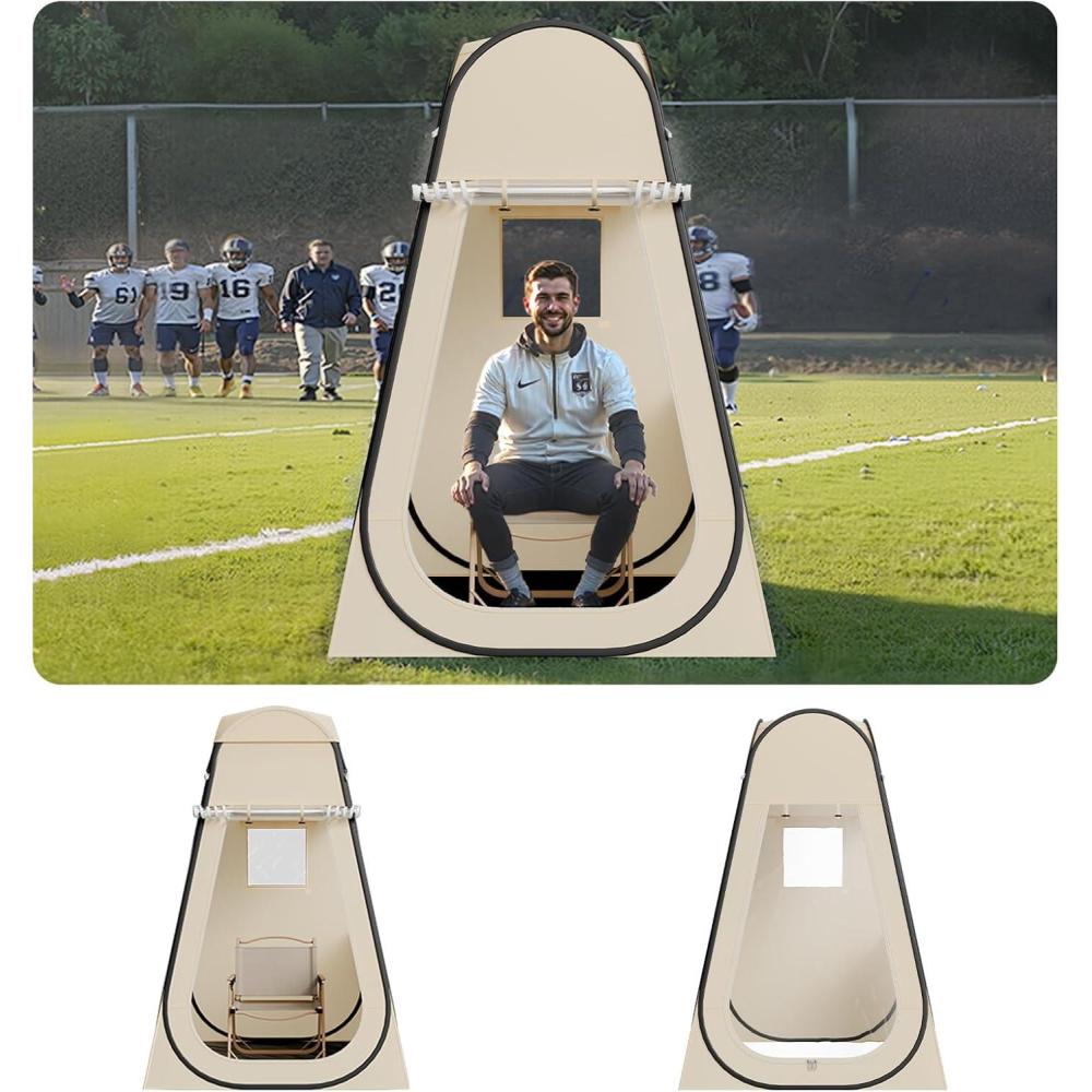 image:imageVEVOR Pop up Sports Tent 8 Sizes Optional Clear Bubble Tent for 16 Person Waterproof Outdoor Pod with Floor Mat amp Top Cover Garden Igloo Dome Tents Camping Shelter for Sports WatchingBeige Clear