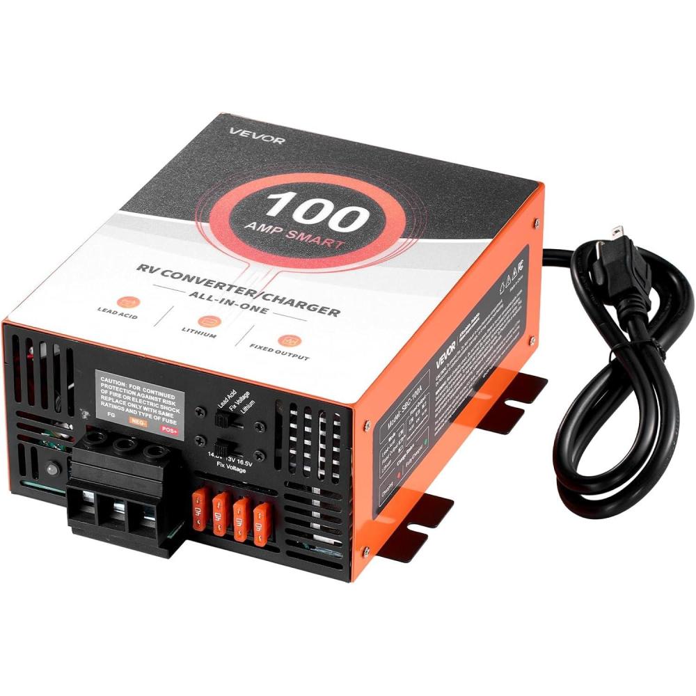image:imageVEVOR RV Power Converter 65 Amp 110V AC to 12V DC RV Converter Battery Charger Multi Stage Smart Charging 13V to 165V Operating Range Compatible with Lithium amp Lead Acid Battery for Camper100 AMP