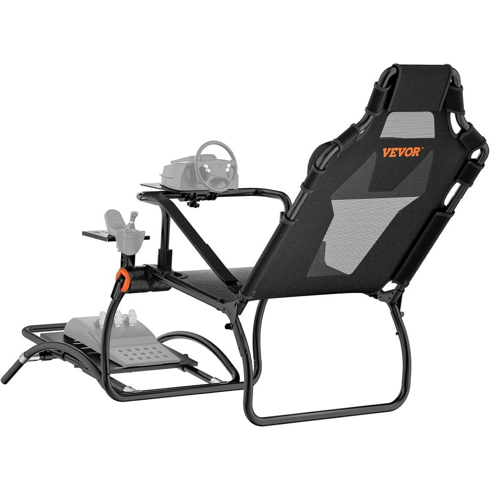 image:imageVEVOR Racing Wheel Stand Racing Cockpit with Wheels for Logitech G923 G920 G29 amp Thrustmaster T248P Heavy Duty Steel Adjustable Cockpit Max Load 330 LBSPortable Small Base