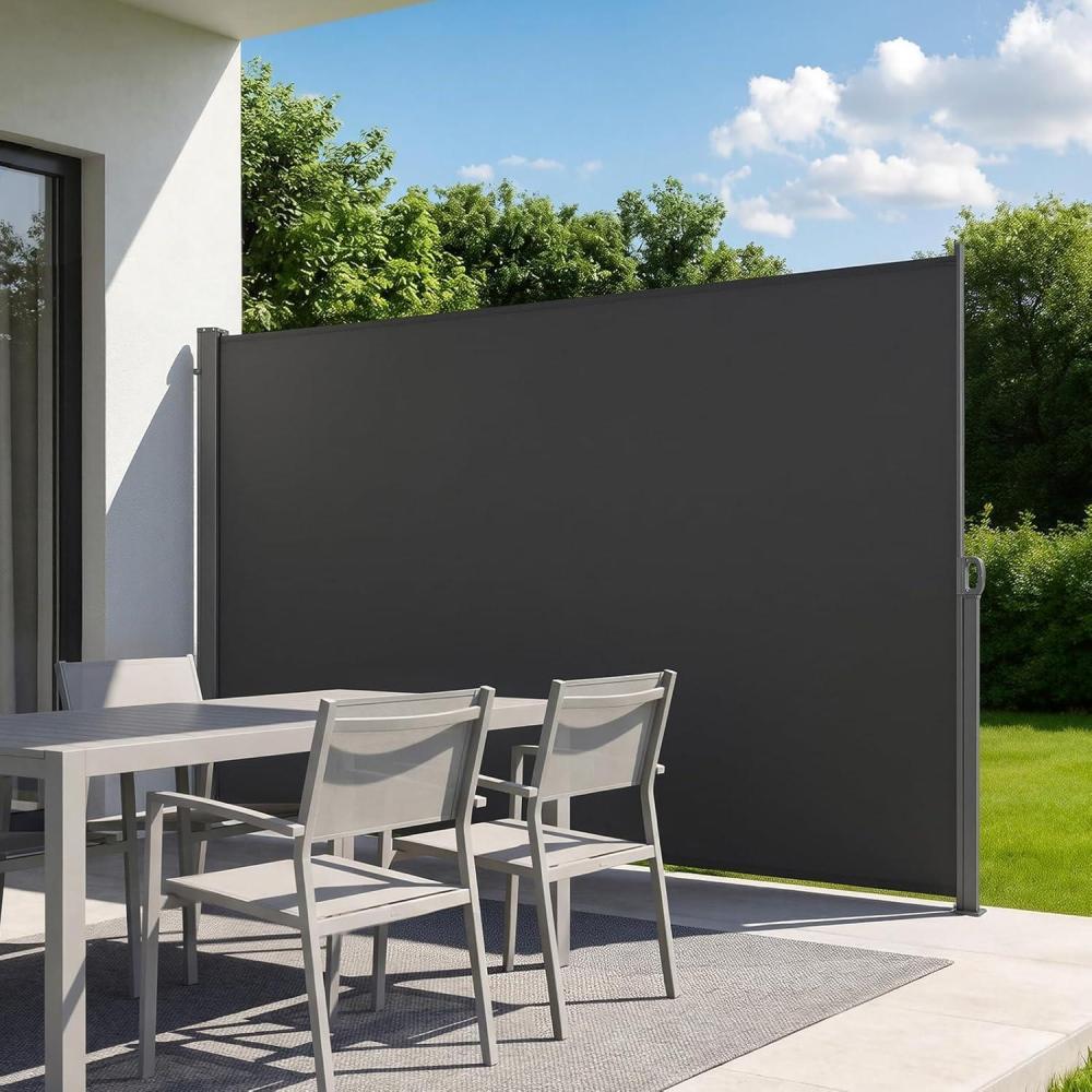 image:imageVEVOR Retractable Side Awning 71 x 118 Patio Retractable Side Screen with 180 gm Polyester Fabric Waterproof Sunshade Outdoor Privacy Screen Room Divider for Garden Balcony Pools Deck GrayGray