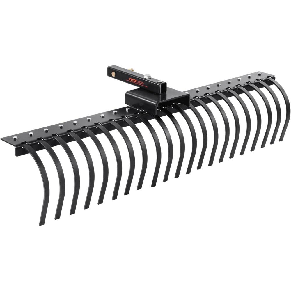 image:imageVEVOR Tow Behind Dethatcher 48inch Tow Dethatcher with 24 Spring Steel Tines Lawn Dethatcher Rake for ATV or Mower Tow Behind Lawn Rake with Lift Handle for Garden Farm Grass60 Rake without 3Point Attachments