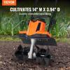 VEVOR 10 Amp Electric Tiller, 14″ Tilling Width 3.94″ Tilling Depth Corded Electric Tiller/Cultivator, Steel Mn Tines, Rototiller for Garden Lawn Soil Digging(10 Amp  14″ width)