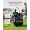VEVOR 1.1 HP Shallow Well Pump with Pressure Tank, 120V 1320 GPH, Plastic Irrigation Jet Pump with 5-Gal Tank, Automatic Water Booster Transfer System, 20/40 PSI Pressure Switch, for Home Garden Lawn