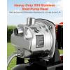VEVOR 1.6 HP Shallow Well Pump with Pressure Tank, 120V 1320 GPH, Stainless Steel Irrigation Jet Pump with 5-Gal Pressure Tank, Automatic Water Booster System, for Home Garden Lawn, Potable Water(1HP)