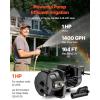 VEVOR 2 HP Shallow Well Jet Pump, 230 Volt, 5200 GPH Cast Iron Well Jet Pump, with 112 ft Max Head Lift, Check Valve, Thermal Protection, Automatic On/Off, for Garden Irrigation Lawn Sprinkler System(1 HP)