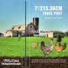 VEVOR 5 Feet Fence Post, 10 Pack U-Channel Heavy Duty Metal Fence Posts with 30 Zip Ties & 20 Clips, Sturdy Steel Fence Stakes for Garden Yard, Lawn, Farms and Outdoor Wire Fencing, Green(7 Feet 10 Pack)