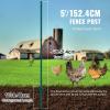 VEVOR 5 Feet Fence Post, 10 Pack U-Channel Heavy Duty Metal Fence Posts with 30 Zip Ties & 20 Clips, Sturdy Steel Fence Stakes for Garden Yard, Lawn, Farms and Outdoor Wire Fencing, Green(5 Feet 10 Pack)