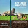 VEVOR 5 Feet Fence Post, 10 Pack U-Channel Heavy Duty Metal Fence Posts with 30 Zip Ties & 20 Clips, Sturdy Steel Fence Stakes for Garden Yard, Lawn, Farms and Outdoor Wire Fencing, Green(4 Feet 10 Pack)