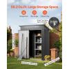 VEVOR 5 x 3 FT Metal Garden Shed, Storage Building with Lockable Door & 2 Louver Vents, Sloped Roof Metal Outdoor Storage Shed, Tool Sheds Outdoor Storage for Backyard, Garden, Patio, Bike, Gray