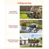 VEVOR 500 LBS Steel Garden Cart with Work Seat, Heavy Duty Garden Wagon Cart on Wheels, Outdoor Metal Utility Yard Wagon Gardening Stool with 10inch Flat Free Tires, Tool Tray & Adjustable Handle(Black)