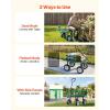 VEVOR 500 LBS Steel Garden Cart with Work Seat, Heavy Duty Garden Wagon Cart on Wheels, Outdoor Metal Utility Yard Wagon Gardening Stool with 10inch Flat Free Tires, Tool Tray & Adjustable Handle(Green)