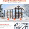 VEVOR 6 x 4 FT Polycarbonate Greenhouse, Heavy Duty Outdoor Green House with Adjustable Vent & Push-Pull Lockable Door, Quick Setup, Aluminum Frame Walk-in Greenhouse Sunroom for Outside Garden Lawn(8*10 Ft)