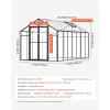 VEVOR 6 x 4 FT Polycarbonate Greenhouse, Heavy Duty Outdoor Green House with Adjustable Vent & Push-Pull Lockable Door, Quick Setup, Aluminum Frame Walk-in Greenhouse Sunroom for Outside Garden Lawn(8*12 Ft)