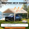 VEVOR 6x8x7 FT Heavy-Duty Portable Outdoor Storage Shed Tent, Waterproof Carport Garage Shelter with Roll-Up Zipper Door & Vents, UV-Resistant Canopy for Motorcycle, Bike, Lawn Mower, Tools, Gray(Beige)