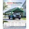 VEVOR 6x8x7 FT Heavy-Duty Portable Outdoor Storage Shed Tent, Waterproof Carport Garage Shelter with Roll-Up Zipper Door & Vents, UV-Resistant Canopy for Motorcycle, Bike, Lawn Mower, Tools, Gray(Top Cover – Dark Green)