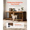 VEVOR 72″Dog Crate Furniture for 2 Dogs,Double Dog Crate Furniture with Double Sliding Doors,Large Dog Crate TV Stand with Removable Tray,Steel Frame Double Dog Crate for Small,Medium,Large Dogs White(74.8″L x 26.4″W x 32.4″H)