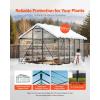 VEVOR 8 x 10 FT Polycarbonate Greenhouse, Heavy Duty Outdoor Green House with Adjustable Vents & Push-Pull Lockable Door, Quick Setup, Aluminum Frame Walk-in Greenhouse Sunroom for Outside Garden Lawn