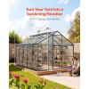VEVOR 8 x 10 FT Polycarbonate Greenhouse, Heavy Duty Outdoor Green House with Adjustable Vents & Push-Pull Lockable Door, Quick Setup, Aluminum Frame Walk-in Greenhouse Sunroom for Outside Garden Lawn
