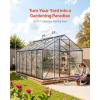 VEVOR 8 x 12 FT Polycarbonate Greenhouse, Heavy Duty Outdoor Green House with Adjustable Vent & Push-Pull Lockable Door, Quick Setup, Aluminum Frame Walk-in Greenhouse Sunroom for Outside Garden Lawn