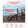 VEVOR Adirondack Ottoman, 18.7L x 18.9W x 13.8H Inch HDPE Plastic Folding Adirondack Ottoman, Weather-Resistant Foot Rest for Adirondack Chair, Widely Used for Outside Porch Pool Lawn Backyard, Blue(Black)