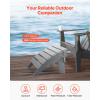 VEVOR Adirondack Ottoman, 18.7L x 18.9W x 13.8H Inch HDPE Plastic Folding Adirondack Ottoman, Weather-Resistant Foot Rest for Adirondack Chair, Widely Used for Outside Porch Pool Lawn Backyard, Blue(Gray)