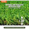 VEVOR Artifical Grass Turf, 5 x 10 ft Thick Grass Rug Indoor Outdoor, 1.38″ Realistic Synthetic Grass Mat with Drainage Holes, Perfect for Patio Garden Lawn Home Backyard Dog Mats(6 x 10 FT)
