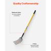 VEVOR Broad Fork, 5-Tine Pitchfork with Dual Fiberglass Handles, Heavy Duty Garden Fork, Ergonomic U-Shaped Design Broadfork Hand Tiller, Gardening Tool for Composting Transplanting Aeration(5-Tine)