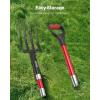 VEVOR Broad Fork, 5-Tine Pitchfork with Dual Fiberglass Handles, Heavy Duty Garden Fork, Ergonomic U-Shaped Design Broadfork Hand Tiller, Gardening Tool for Composting Transplanting Aeration(4-Tine)