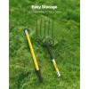VEVOR Broad Fork, 5-Tine Pitchfork with Dual Fiberglass Handles, Heavy Duty Garden Fork, Ergonomic U-Shaped Design Broadfork Hand Tiller, Gardening Tool for Composting Transplanting Aeration(5-Tine)