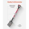 VEVOR Broad Fork, 5-Tine Pitchfork with Dual Fiberglass Handles, Heavy Duty Garden Fork, Ergonomic U-Shaped Design Broadfork Hand Tiller, Gardening Tool for Composting Transplanting Aeration(4-Tine)