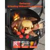 VEVOR Chiminea, 20 Inch Outdoor Wood Burning Firepit, Conical Fireplace for BBQ & Warming, Outside Wooden Fire Pit with Grill Mesh, Chimney Coat & Rustproof Chiminea Lid, for Patio, Garden, Backyard(22 Inch)