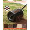 VEVOR Compost Spreader, 16.5″ Wide Peat Moss Spreader with T Shaped Handle, 3 Heights Adjustable, Powder-Coated Steel Garden Peat Moss Roller, Heavy Duty Grass Seed Roller for Planting Seeding, Black(16.5in)