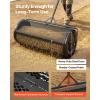 VEVOR Compost Spreader, 16.5″ Wide Peat Moss Spreader with T Shaped Handle, 3 Heights Adjustable, Powder-Coated Steel Garden Peat Moss Roller, Heavy Duty Grass Seed Roller for Planting Seeding, Black(44in)
