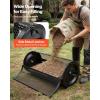 VEVOR Compost Spreader, 16.5″ Wide Peat Moss Spreader with T Shaped Handle, 3 Heights Adjustable, Powder-Coated Steel Garden Peat Moss Roller, Heavy Duty Grass Seed Roller for Planting Seeding, Black(44in)