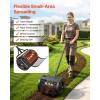 VEVOR Compost Spreader, 16.5″ Wide Peat Moss Spreader with T Shaped Handle, 3 Heights Adjustable, Powder-Coated Steel Garden Peat Moss Roller, Heavy Duty Grass Seed Roller for Planting Seeding, Black(16.5in)