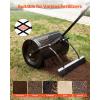 VEVOR Compost Spreader, 24″ Wide Peat Moss Spreader with Push/Tow Handle & Brush, 4 Heights Adjustable, Powder-Coated Steel Garden Peat Moss Roller, Heavy Duty Grass Seed Roller for Planting Seeding