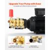 VEVOR Electric Pressure Washer Pump Kit, 1220 PSI, 2.2 GPM, Triplex Power Washer Pump with 2 HP Motor 120 V, Includes Wall Mount Bracket, Spray Gun, Wand, Hose, 5 Nozzles, for Washing Cars, Gardens