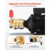 VEVOR Electric Pressure Washer Pump Kit, 1950 PSI, 3.2 GPM, Triplex Power Washer Pump with 5 HP Motor 240 V, Includes Wall Mount Bracket, Spray Gun, Wand, Hose, 5 Nozzles, for Washing Cars, Gardens