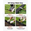 VEVOR Galvanized Steel Landscape Edging, 50 ft x 6 in Metal Edging for Landscaping with Gloves, Easy-to-Install Bendable Metal Strips, Heavy Duty Metal Garden Edge Border for Flower Bed, Yard Pathway(Black)