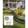 VEVOR Galvanized Steel Landscape Edging, 50 ft x 6 in Metal Edging for Landscaping with Gloves, Easy-to-Install Bendable Metal Strips, Heavy Duty Metal Garden Edge Border for Flower Bed, Yard Pathway(Silver)
