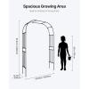 VEVOR Garden Arbor, 94.5 (H) x 98.5 (W) x 15.8 (D) in Metal Archway, Sturdy Outdoor Trellis Arch with Stakes, Easy to Assemble, Pergola Arbor for Plant Climbing Yard Lawn Wedding Party Decoration(Black)